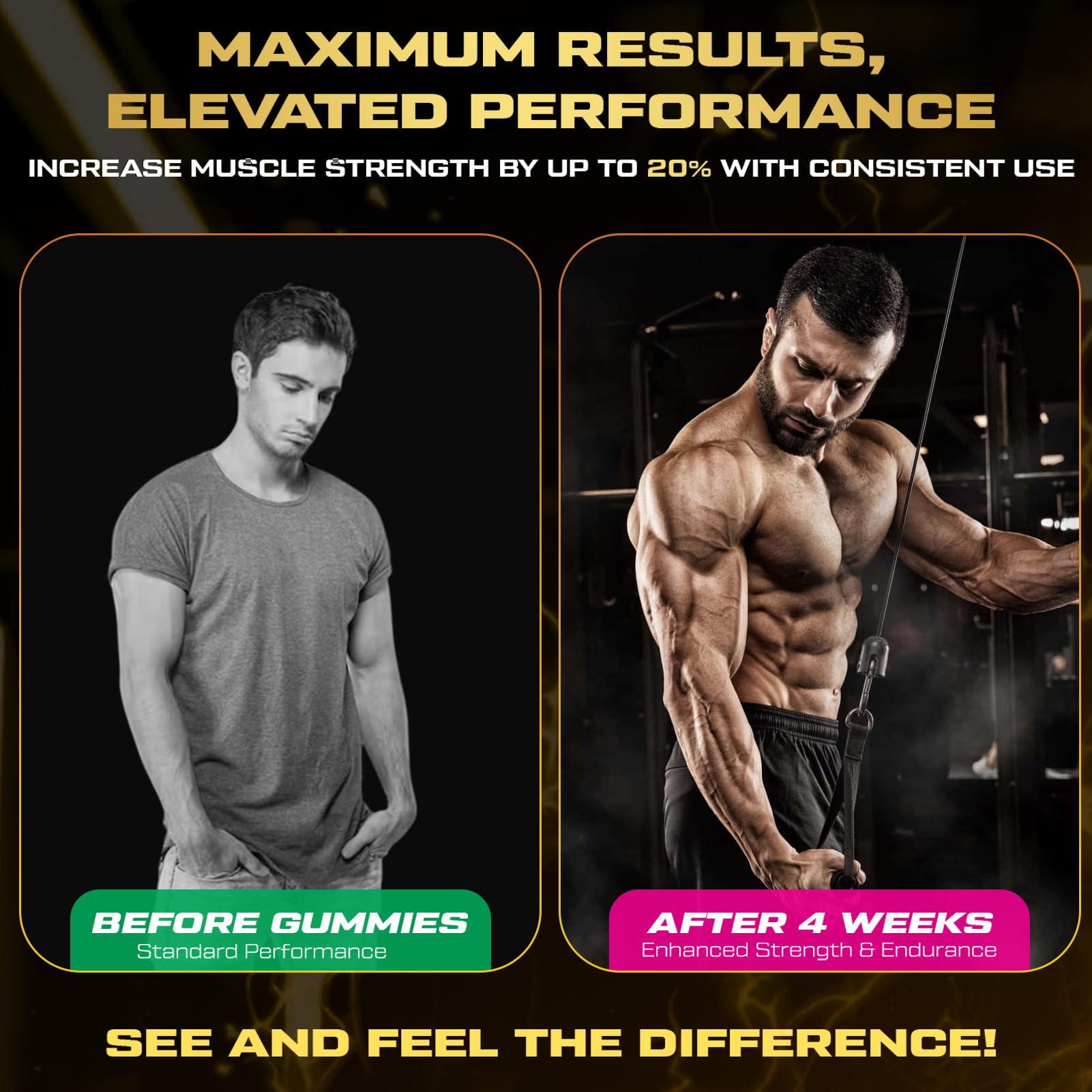 ZyterX Creatine Monohydrate Gummies for Men & Women, 9000MG Creatine Gummies Sugar Free with L-Taurine, BCAA 2:1, B12 B6 for Boost Strength, Focus & Endurance, - Maple Wellness Supplements