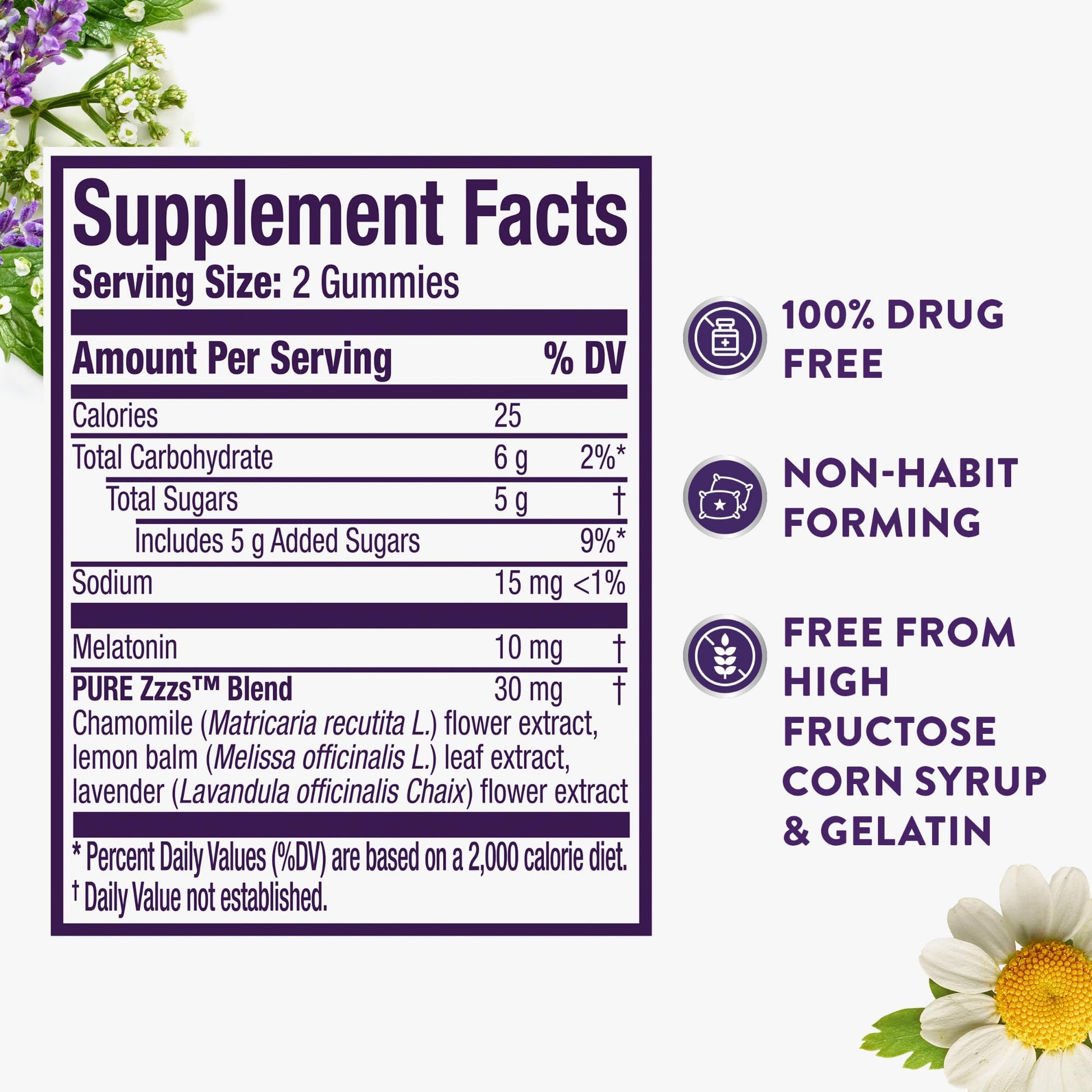 ZzzQuil Pure Zzzs Advanced Melatonin Gummies, Melatonin 10mg, Sleep Aid, with Chamomile & Lavender, Melatonin Sleep Gummies, Sleep Aids for Adults - Maple Wellness Supplements
