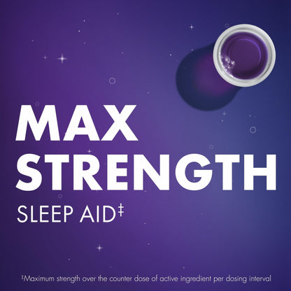 ZzzQuil, Sleep Aid, Nighttime Sleep Aid Liquid, 50 mg Diphenhydramine HCl, Fall Asleep Fast, Non-Habit Forming, Warming Berry Flavor, 12 FL OZ - Maple Wellness Supplements