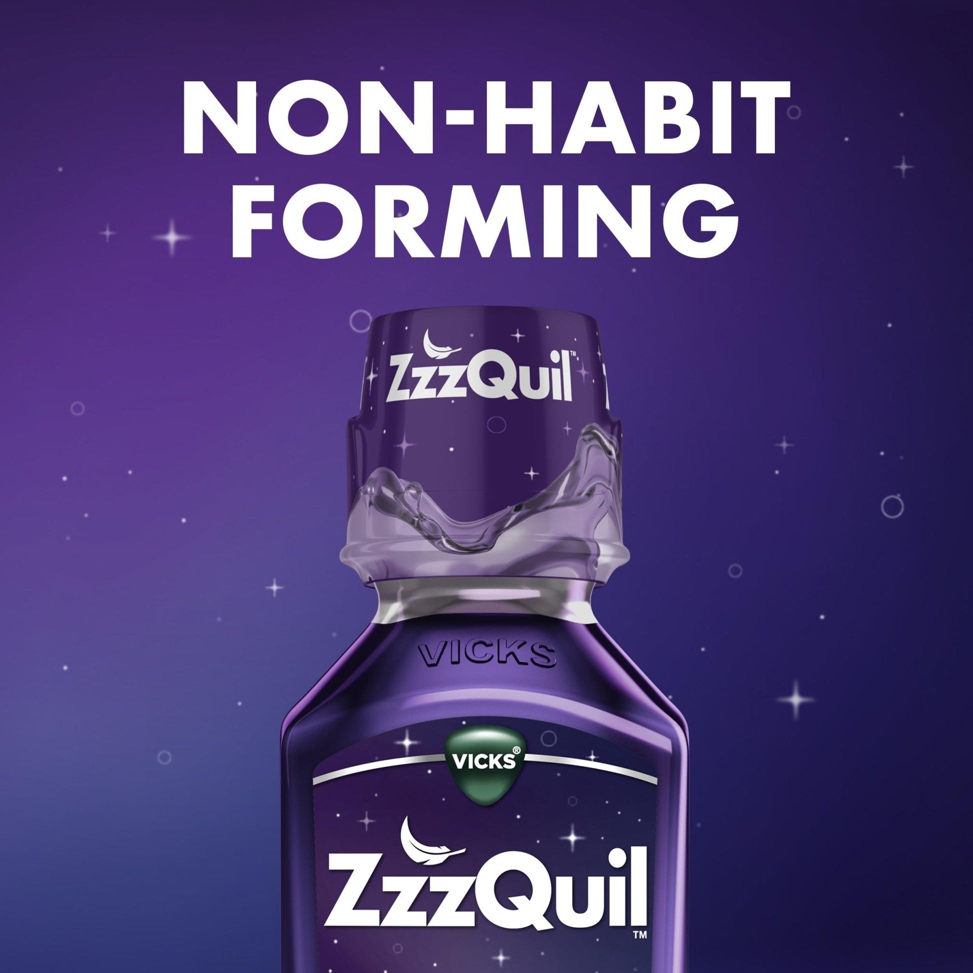 ZzzQuil, Sleep Aid, Nighttime Sleep Aid Liquid, 50 mg Diphenhydramine HCl, Fall Asleep Fast, Non-Habit Forming, Warming Berry Flavor, 12 FL OZ - Maple Wellness Supplements