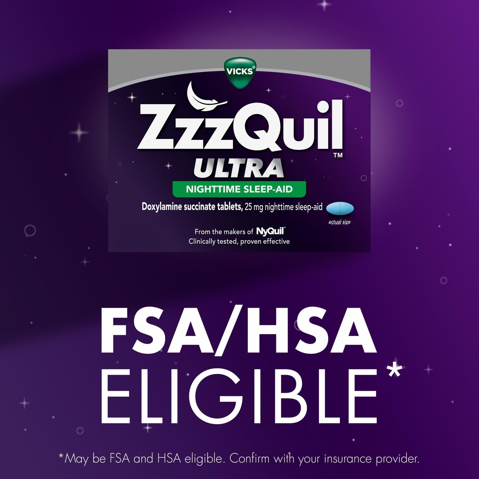 ZzzQuil ULTRA, Sleep Aid, Doxylamine Succinate 25mg, Sleep Aids for Adults, Nighttime Sleep Aid, 48 Tablets - Maple Wellness Supplements